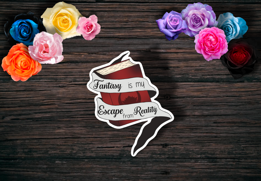 Shadowlore Tome: Glossy Escapist Fantasy Book Sticker