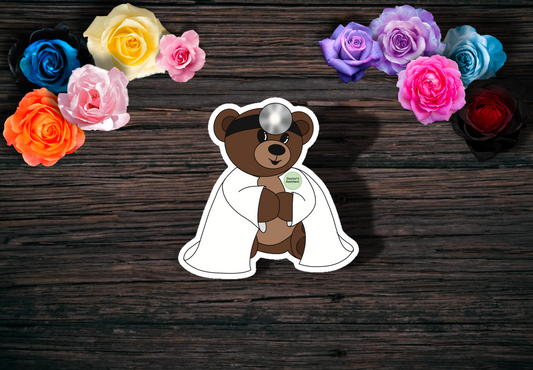 Doctor Assistant Teddy: Glossy Chronic illness Teddies Sticker