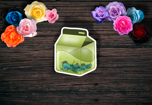 Koi Pond: Glossy Milk Carton Sticker