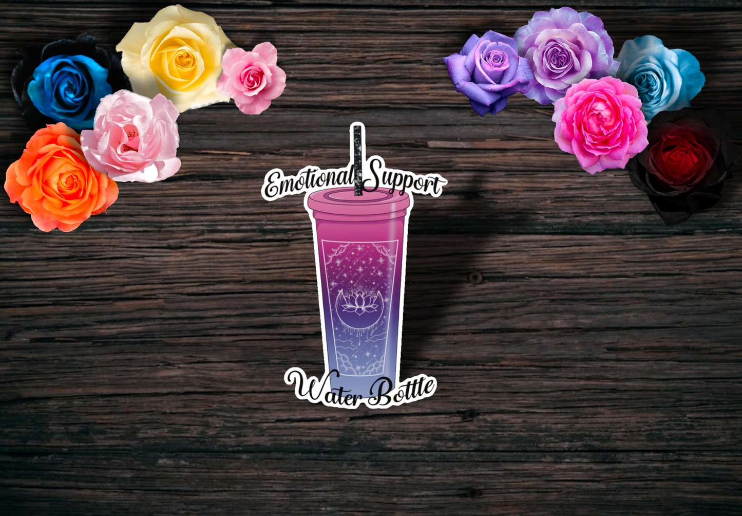 Emotional Support Water Bottle: Glossy Sticker