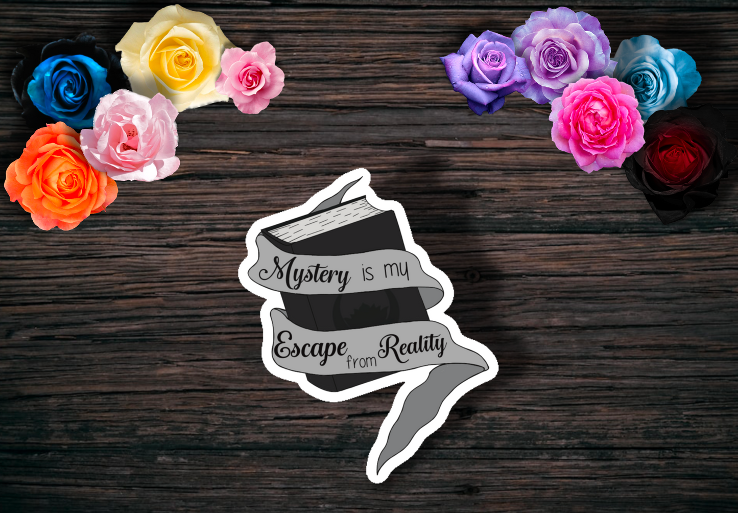 Midnight Enigma: Glossy Escapist Fantasy Book Sticker