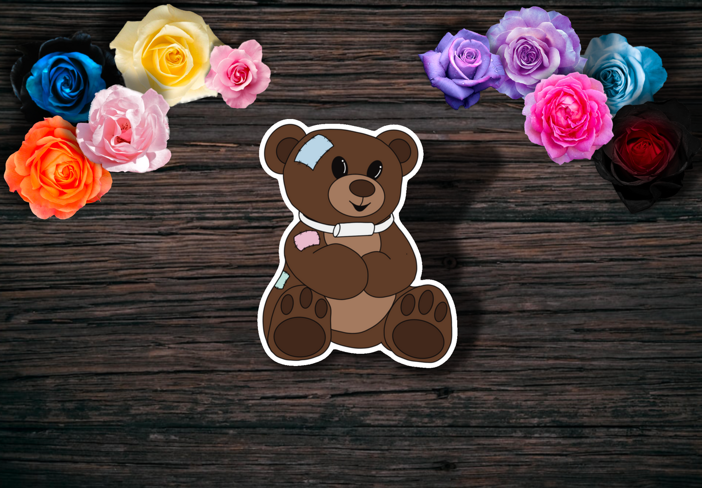 Tracheotomy Teddy: Chronic Illness Teddy Sticker